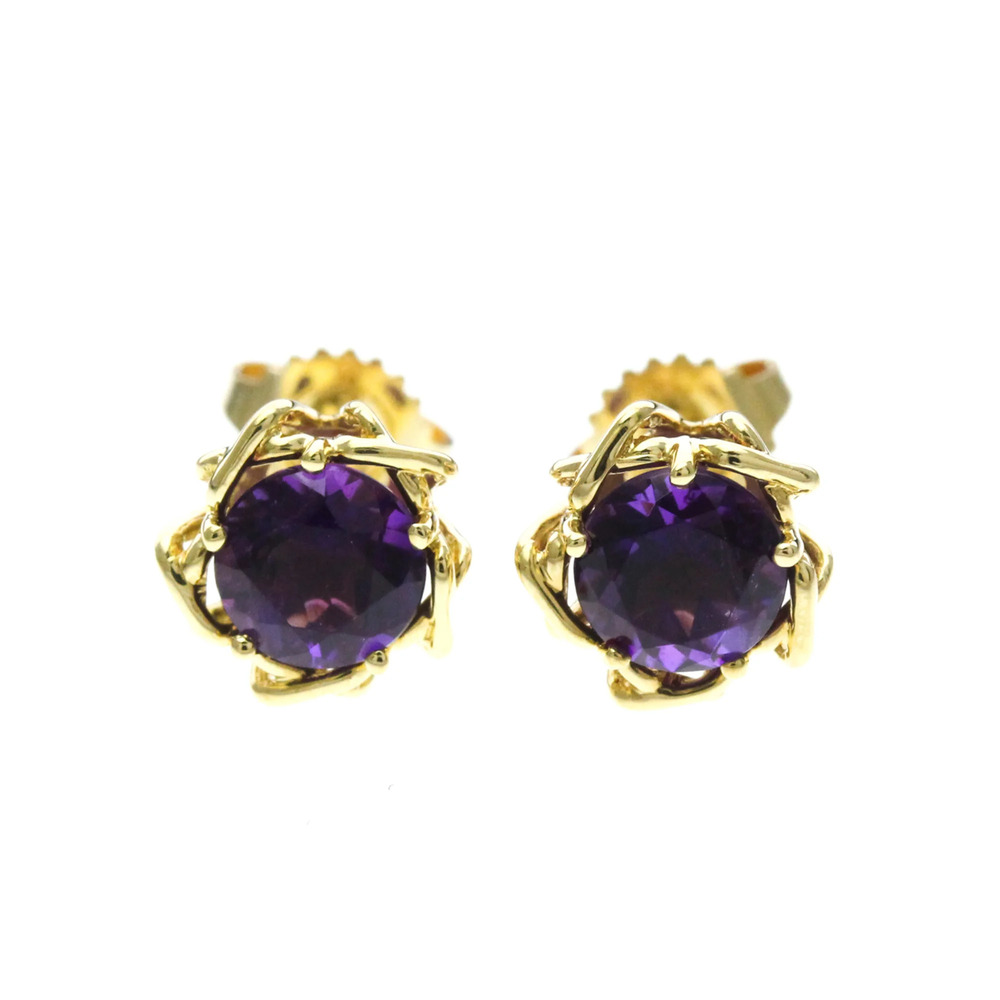 Tiffany Amethyst Earrings Amethyst Yellow Gold (18K) Stud Earrings Gold